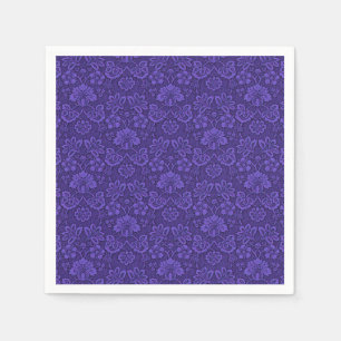 Elegantes Violet Vintag Damask Muster Serviette