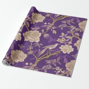 Elegantes violettes Chinoiserie Geschenkpapier