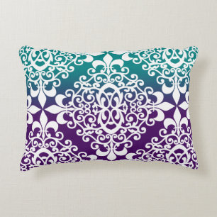 Elegantes violettes und weißes Muster Zierkissen