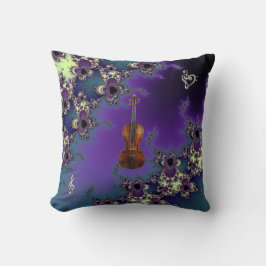 Elegantes Violinen-Fraktal-Musikthrow-Kissen Kissen