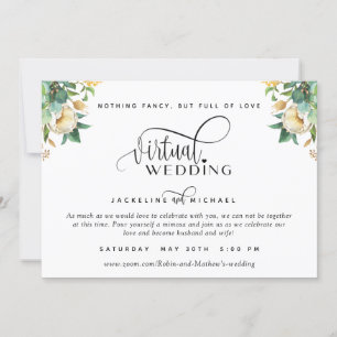 Elegantes Virtual Wedding Inv. Einladung