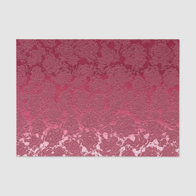 Elegantes Viva Magenta Rosa Muster Seidenpapier (Vorderseite)