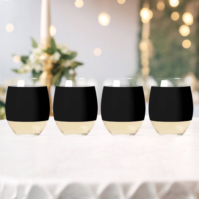 Elegantes Vollschwarz Weinglas Ohne Stiel (Insitu (Hochzeit))