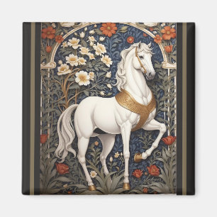 Elegantes von William Morris inspiriertes weißes P Magnet