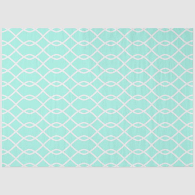 ELEGANTES WAFFENMUSTER - Aquamarines Gewebepapier Seidenpapier (Vorderseite)