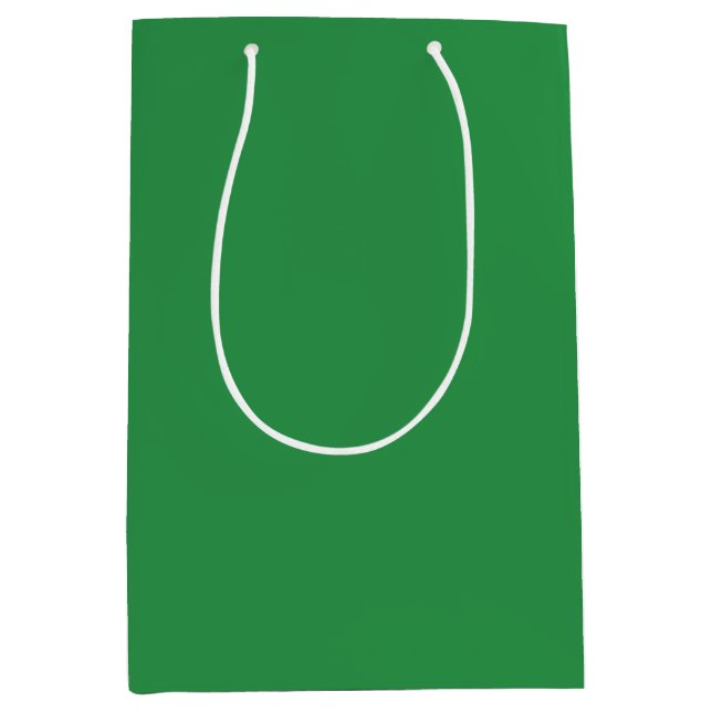 Elegantes Waldgrün Minimalistisch und elegant Mittlere Geschenktüte (Vorderseite)