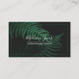 Elegantes Waldland Botanisches Grünes Fern Leaf, S Visitenkarte