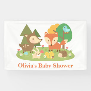 Elegantes Waldtier-Baby-Party-Banner Banner