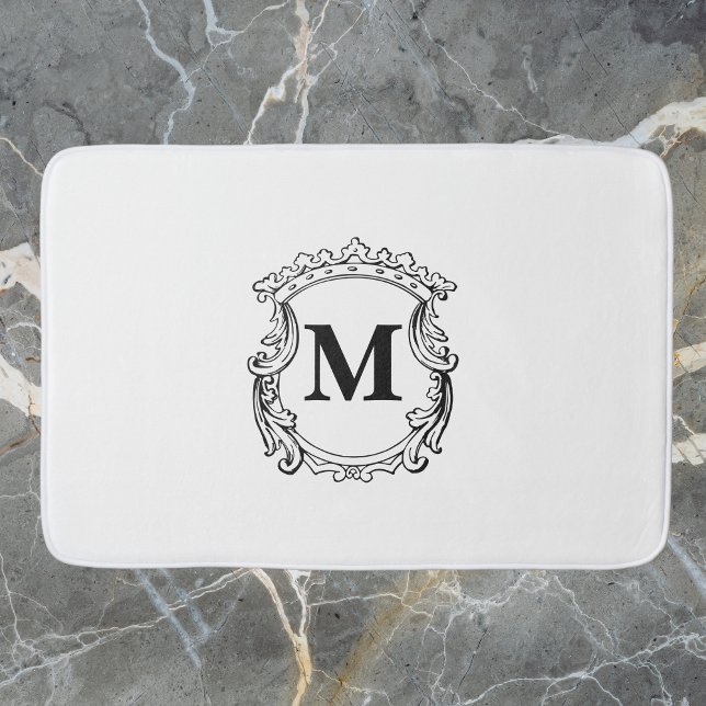 Elegantes Wappen Custom Monogram Badematte (Von Creator hochgeladen)