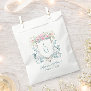 Elegantes Wappen der Rose mit Bow Monografische Geschenktütchen