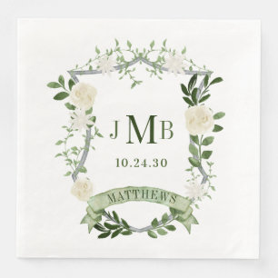 Elegantes Wappen Hochzeit Serviette
