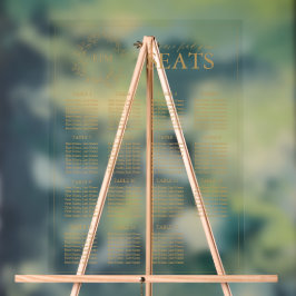 Elegantes Wappen mit Goldleafy Monogram Acrylschild