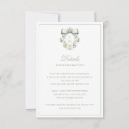 Elegantes Wappen mit Green Bow Details Einsteckkar Dankeskarte