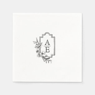Elegantes Wappen Monogram Wedding Napkin Serviette