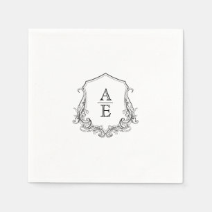 Elegantes Wappen Monogram Wedding Napkin Serviette
