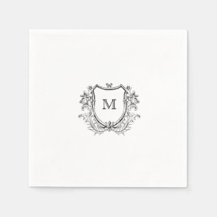 Elegantes Wappen Monogram Wedding Napkin Serviette