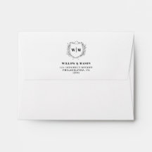 Elegantes Wappen Monogram Wedding Rücksendeadresse