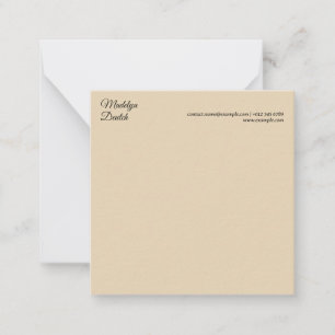 Elegantes, warmes Beige modernes Notizkartendesign Mitteilungskarte