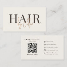 Elegantes Warmes Cremebeige Salon QR-Code-Medien