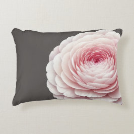 Elegantes, warmes, kohlefarbene, rosafarbene Blume Dekokissen