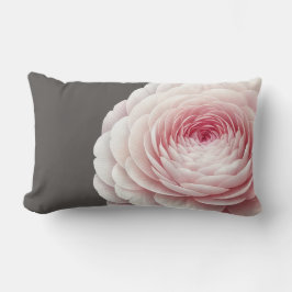 Elegantes, warmes, kohlegraues, rosafarbenes Blume Lendenkissen