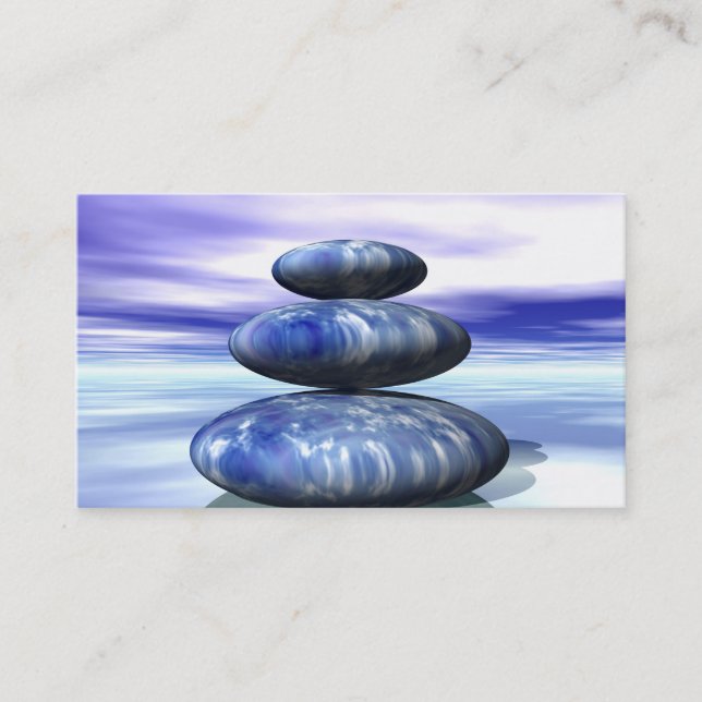 Elegantes Wasser-Farblogo-Zen-Yoga-heilende Visitenkarte (Vorderseite)