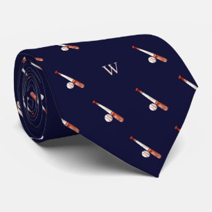 Elegantes Wasserfarben-Baseball-Monogramm Anfangsb Krawatte