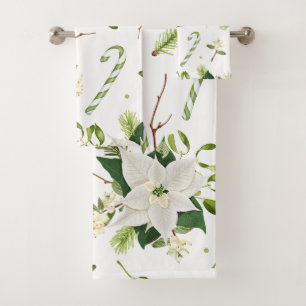Elegantes Wasserfarben-Blumen-Dekor auffällig Badhandtuch Set
