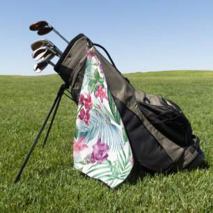 Elegantes Wasserfarben-Blumen-Dekor auffällig Golfhandtuch