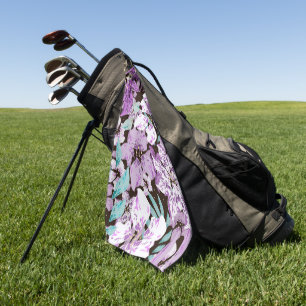 Elegantes Wasserfarben-Blumen-Dekor auffällig Golfhandtuch