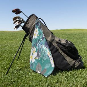 Elegantes Wasserfarben-Blumen-Dekor auffällig Golfhandtuch