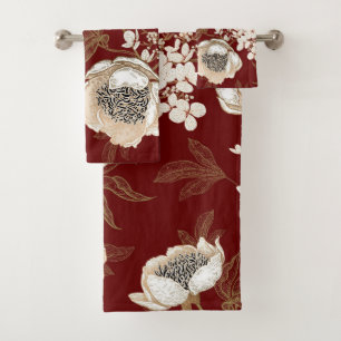 Elegantes Wasserfarben-Blumen-Dekoratives auffalle Badhandtuch Set