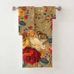 Elegantes Wasserfarben-Blumen-Dekoratives auffalle Badhandtuch Set