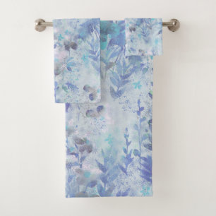 Elegantes Wasserfarben-Blumen-Dekoratives auffalle Badhandtuch Set