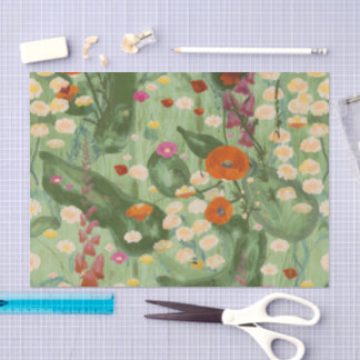 Elegantes Wasserfarben-Blumen-Frühlings-Wildblumen Seidenpapier