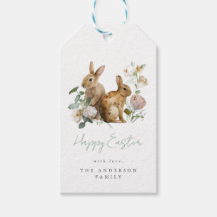 Elegantes Wasserfarben-Blumen-Ostern Geschenkanhänger