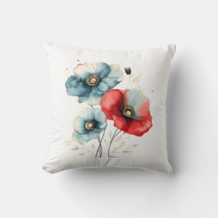 Elegantes Wasserfarben-Blumen-Wurfkissen Kissen