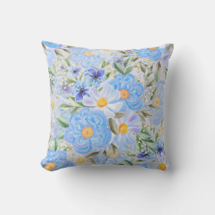 Elegantes Wasserfarben-Blumenmuster  Kissen