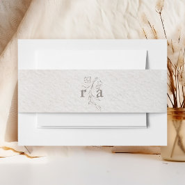 Elegantes Wasserfarben-Botanik-Monogramm-Hochzeit Einladungsbanderole