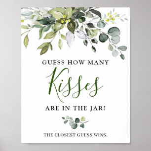 Elegantes Wasserfarben-Eukalyptus-Hochzeitsdusche- Poster