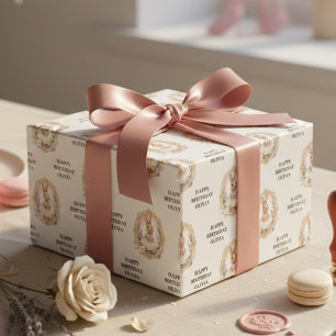 Elegantes Wasserfarben-Hasen-Geburtstag Geschenkpapier