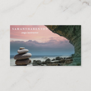 Elegantes Wasserfarben-Logo Zen Yoga Heilung Gesun Visitenkarte