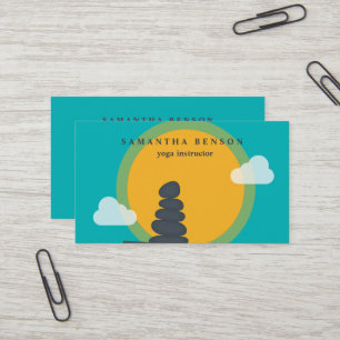 Elegantes Wasserfarben-Logo Zen Yoga Heilung Gesun Visitenkarte
