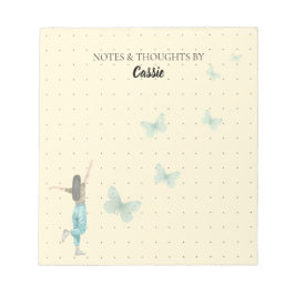 Elegantes Wasserfarben-Schmetterlings-Notizbuch Notizblock