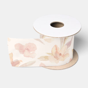 Elegantes Wasserfarben-Weiches Floral Satinband