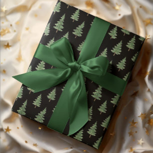 Elegantes Wasserfarben-Weihnachtsbaum-Geschenkpapi Geschenkpapier