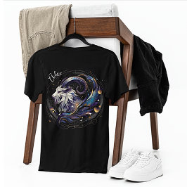 Elegantes Wasserfarbenkorn Zodiac Custom Black T-Shirt
