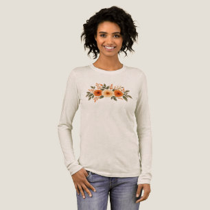 Elegantes Wasserfarbenmotiv mit Herbstkürbis und E Tri-Blend Shirt