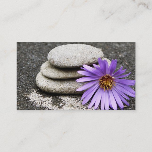 Elegantes Wasserfarblogo Zen Yoga Healing Health B Visitenkarte (Vorderseite)