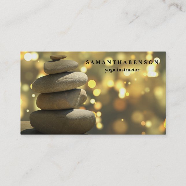 Elegantes Wasserfarblogo Zen Yoga Healing Health B Visitenkarte (Vorderseite)